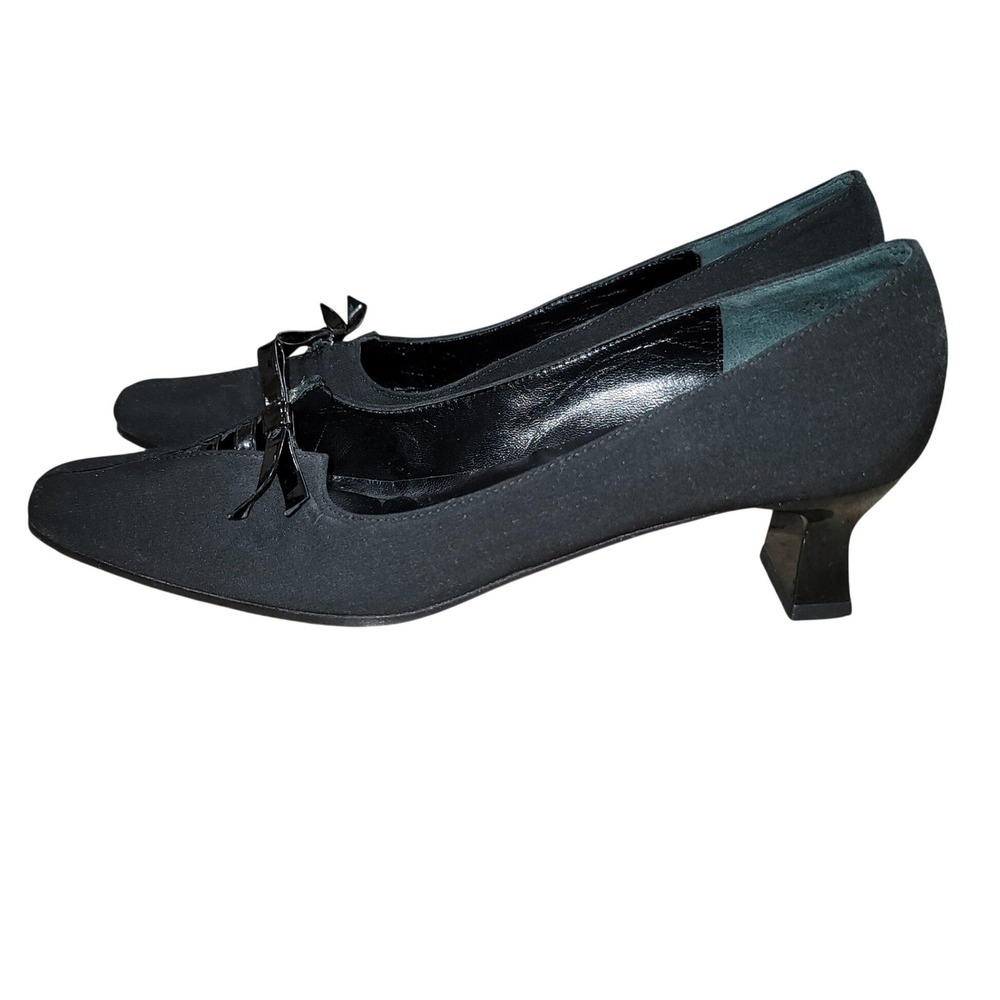Van Eli‎ Women Square Toe Spool Heel Pumps Work Events Minimalist 7N Goth Witchy - Picture 6 of 12